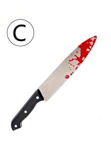 1 pieza Cuchillo de utilería con efecto de sangre, adecuado para juegos de roles, disfraz de enfermera de terror, fiestas de Halloween y actuaciones en el escenario, también para uso diario