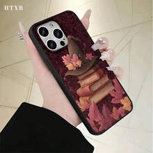 Fundas y carcasas protectoras para teléfono con diseño de sombrero y libro, con orificios grandes, compatibles con las series phone 17, 16 Pro Max, 16, 15 Pro, 14, 14 Plus/14 Pro Max, 13, 13 Pro, 12 Pro y 11/11 Pro. Es un regalo ideal para Halloween y Acción de Gracias para amigos y familiares. Regalos de temporada, fundas, estilo anime, estampado, material duradero, elegante accesorio para teléfono, diseño con orificio grande, para usuarios y fanáticos del anime. - Negro - Ver 6