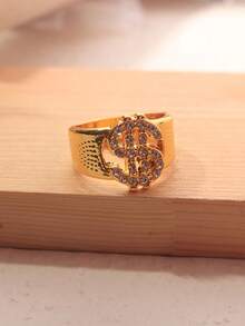 1 buc Inel cu semnul dolarului, Inel hip hop pentru bărbați