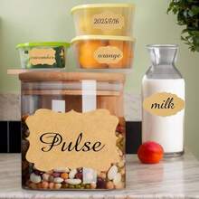 2" X 3" Labels For Jars,Canning Labels For Mason Jars, Blank Stickers To Write On,Kraft Sticky Label Sticker For Bottles, Christmas Presents Gift Tag Name Sticker - 藝術 - 查看 3