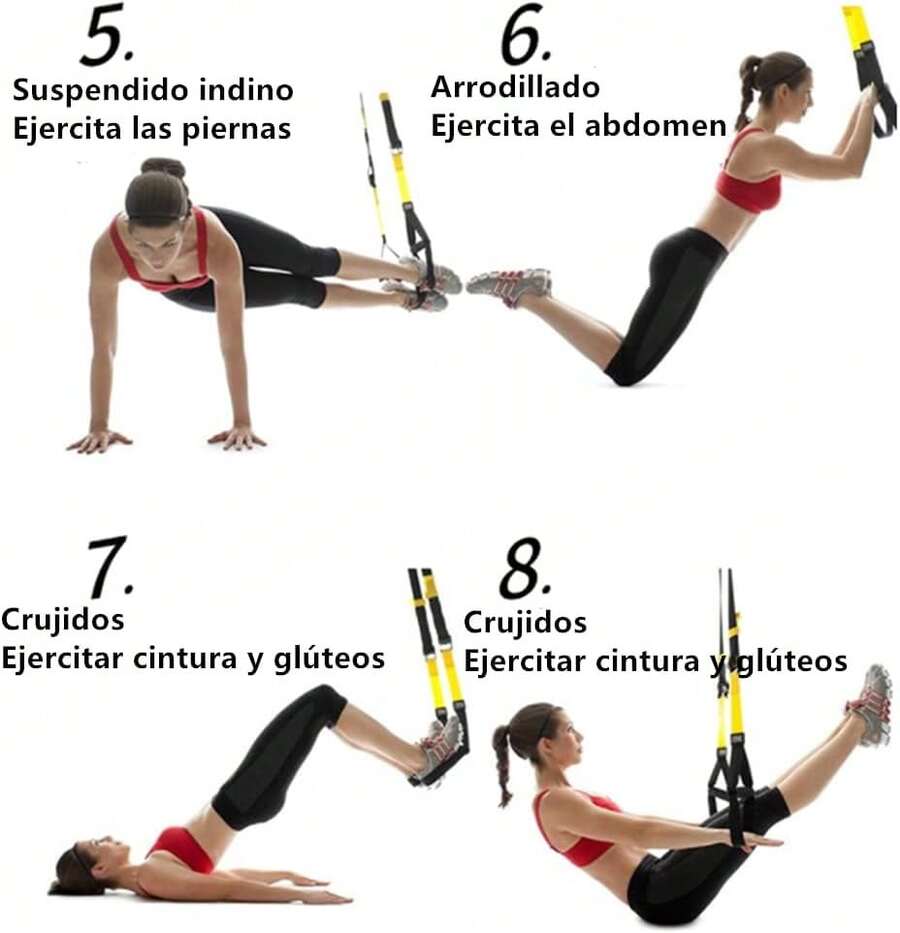 Entrenamiento de suspensión TODO EN: correas de entrenamiento de resistencia, kit de entrenamiento de resistencia física para ejercicios de cuerpo entero en interiores o exteriores , quemar grasa - 1 - Ver 1