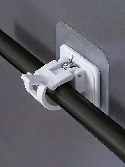 6PCS Curtain Rod Hooks Brackets, No Drill Adhesive Mounting Suitable For Home, Living Room, Bedroom, Kitchen, Bathroom, Hotel Curtain Hooks Gifts Birthday Graduation, Easy Install Curtain Hanger Clips