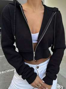 Damen Fleece Reißverschluss Sweatshirt, Kapuzen Metall Reißverschluss Kurze Jacke, Herbst und Winter Fleece Stoff, Damen Jacke, geeignet für tägliche Lässig, Sport, Outdoor Aktivitäten, Reisen, Stadtbummel und andere Anlässe, Damen Lässig Kapuzen Jacke, kurze reguläre Version, Damen Oberteile, Damen Herbst und Winter Oberteile, Damen Sweatshirt