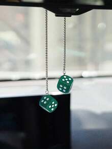 1 chiếc phụ kiện trang trí gương chiếu hậu ô tô hình xúc xắc kim loại. - xúc xắc nhựa - Xem 10