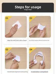 Soporte de pared innovador y fácil de instalar para auriculares - Diseño elegante sin taladro para uso en juegos y oficina, con ganchos de utilidad - Multicolor - Ver 8