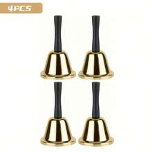 2 件优质金银手铃 - 经典响亮晚餐呼叫铃，适用于婚礼、学校教室、餐厅服务、酒店接待、活动、圣诞派对、游戏之夜和家庭聚会 - 耐用的金属服务铃，铃声清晰，适用于公告、提示和节日庆祝活动 - 彩色 - 查看 17