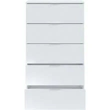 Habitdesign Comoda 5 Cajones, 110x60x40 (AltoxAnchoxFondo-en cm), Sinfonier Color Blanco Artik, Modelo Alaya