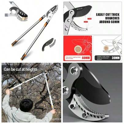 Telescopic Loppers 70 - 103CM, Loppers Heavy Duty, With Blades, SK - 5 Steel Blade And - Coated, Six - Way Adjustable Handle, Professional Tree Lopper