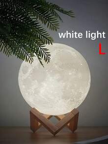 1pc 3D Lunar Bedlight, LED Lunar Children's Night Light, Battery Powered, 3D Printed With Bracket Lunar Light, Bedroom Bedlight, Suitable For Indoor, Bedroom, Living Room, Room, Office - Multicolor - View 12