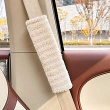 Cute Cartoon Car Seat Belt Shoulder Protection, Simple Plush Striped Car Anti Pinch Shoulder Cover, High-End And Comfortable Shoulder Protection, Multiple Styles To Choose From, Soft And Comfortable Fabric, Easy To Travel, Caring For Shoulders, Fitting Shoulder Curves, Reducing Pressure Marks, Hook And Loop Adhesive Design, Easy To Disassemble And Assemble. - Multicolor - View 4