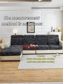 1pc Soft Plush Fabric Pet Proof Sofa Seat Cover, Floral Embossed Design, Deep Gray Large Leaf Pattern, Multi-Color, Thick Embossed Plush Sofa Cushion Cover Suitable For Autumn/Winter, Fits Sofa Backs And 1/2/3/4/L Chaise Lounge