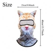 3D Cat/Dog Skiing Balaclava Hat With Ears Cute Animal Halloween Party Mask Lightweight Outdoor UV Protection Hat - Multicolor - View 3