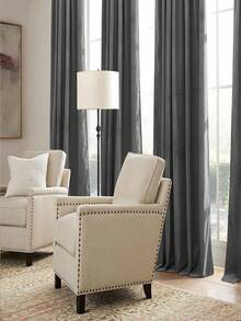 1 件天鹅绒遮光窗帘，卧室客厅遮光窗帘，法式奢华复古美式欧式天鹅绒窗帘 - 深灰色 - 查看 4