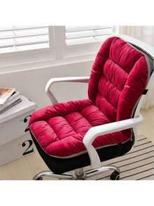 柔软针织羊毛椅垫：舒适温暖，适合办公室、家庭和客厅使用 - 可机洗，提供背部支撑，由涤纶制成