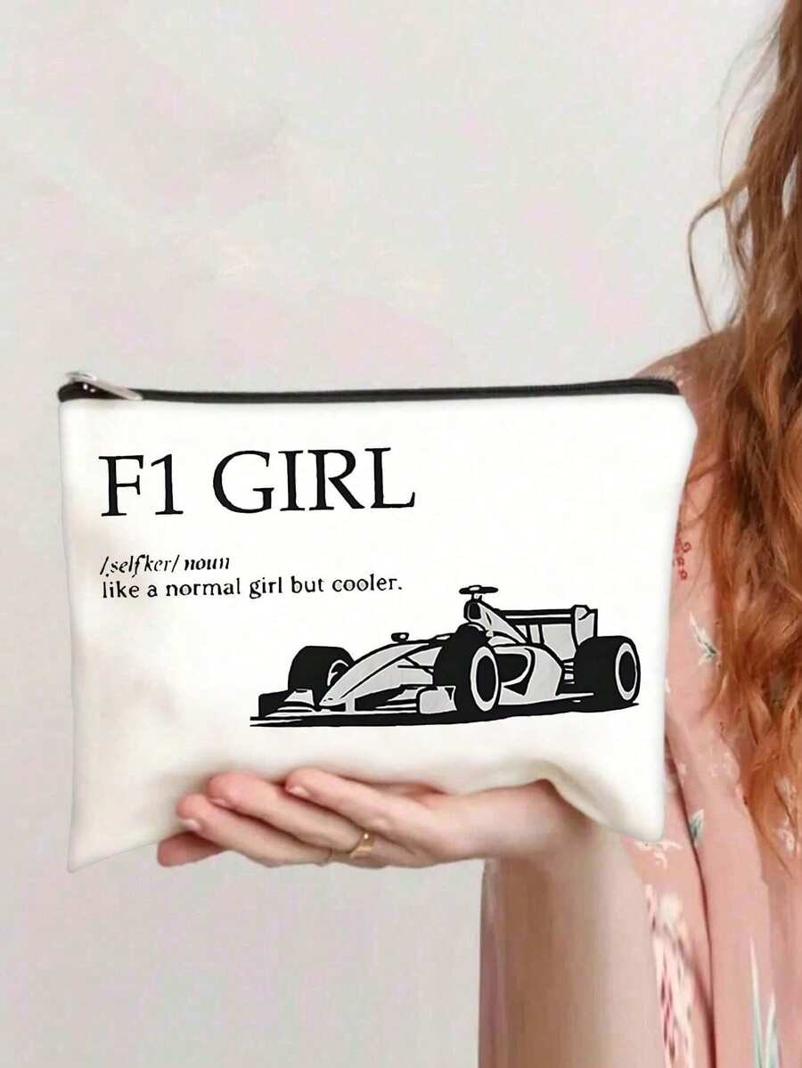 1 Stück lässige, retro, coole Mädchen Rennprint Kosmetiktasche, Make-up-Werkzeug Aufbewahrungstasche, Reise-Kulturtasche, Geburtstagsgeschenk, Raumdekoration, Tasche, Kosmetiktasche, Schminktisch, Reise, Kosmetiktasche, Reiseessentiell, Aufbewahrungstasche, Reiseessentiell, Kosmetik-Aufbewahrungstasche, Kosmetiktasche, Kosmetik-Aufbewahrungstasche, Aufbewahrungstasche, Kulturtasche, Schreibtisch-Aufbewahrungstasche, Kosmetiktasche, Make-up-Tasche, Kosmetik-Aufbewahrung, Schminktisch-Accessoire, Make-up-Tasche, Kosmetiktasche - Verschiedenfarbig - Übersicht 1