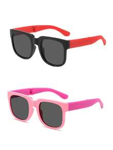 6 件/5 件/4 件/3 件/1 件儿童休闲风格拼色折叠时尚眼镜，男孩和女孩的时尚眼镜，适合日常佩戴，是送礼的理想选择