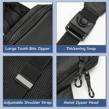 Nuevo Sling Bolsa Pecho Riñonera Bolsa Doble Bolsillo Resistente al Agua para Hombres Mujeres Deportes al Aire Correr Viajes, Negro - 1 - Ver 2
