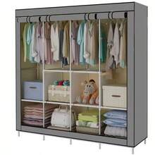 LÈRFM Wardrobe Minimalist Design Portable Fabric Wardrobe Storage - Grey - View 5