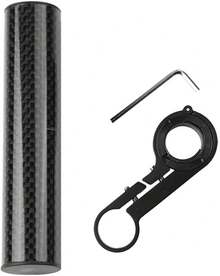 Extensor de manillar de bicicleta VGEBY1, marco de extensión para manillar doble/único para ampliar el espacio del manillar ( 3) - #4 (tubo de fibra de carbono negro de 10 cm) - Ver 2