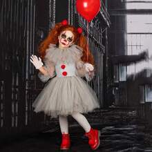 NetHong Pennywise Halloween Costume Girls Creepy Carnival Fancy Kids Dress Up