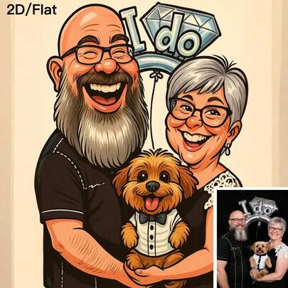 Customized Cartoon Portrait Photo Canvas Wall Art - Personalized Gift For Friends & Family - With/Without Frame - Modern Home Decor - Upload Your Photo - Living Room, Bedroom, Office Decoration - Unforgettable Birthday, Anniversary Gift - High-Quality Custom Wall Art, Cartoon Style, Vivid Illustration, Elegant Design, Durable