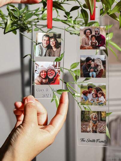 Personalized Photo Bookmark Acrylic Custom Text Diy Picture Keepsake With Ribbon Unique Memory Gift For Couples Friends Family Holiday Stocking Stuffer Graduation Birthday Anniversary Valentine Day Christmas 2025 Fashionable Handmade Photo Holder,Personalized Photo Bookmark