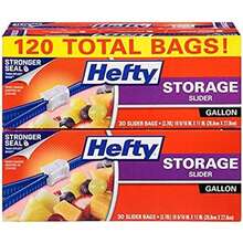 Hefty Slider Bolsas de almacenamiento de alimentos, Cuarto de galón, Varios,(Basic 30 Count (Pack of 4)) - Tipo 4 - Ver 2