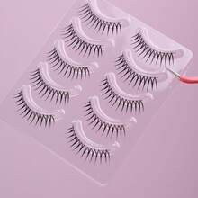 W6+黑色加密女团假睫毛！爱豆女团上镜同款整根U型韩式睫毛 - 細長睫毛 - 查看 7