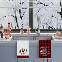 2/4pcset Christmas Country And Christmas Tree Kitchen Towels, Christmas Design, Good Water Absorption, Soft, Microfiber, Winter, Bathroom, Tea Room, Christmas Decorative Kitchen.