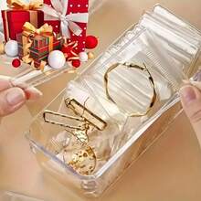 10/20/40/60个装 3种尺寸 加厚透明PVC首饰袋 塑料透明首饰袋 戒指耳环包装收纳袋 防氧化拉链袋 送给女性妻子的礼物 首饰收纳袋（透明，3种尺寸混合装） - 白色 - 查看 5