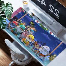 1pc Large  Mouse Pad With Festive Cartoon Pups Design - Non- Rubber Base, Washable Desk Mat For Office, Gaming, Home Decor - Holiday & Playful Characters Computer Accessory, Large Mouse Pads For Desk, School Desk Accessory, Fun Design, Functional Artwork