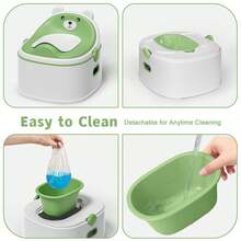 3-In-1 Toddler Potty Training Toilet Seat, Adjustable, Foldable Potty Chair Adapter With Ergonomic Design And Space-Saving Structure For Kids, Boys And Girls - Green - View 5