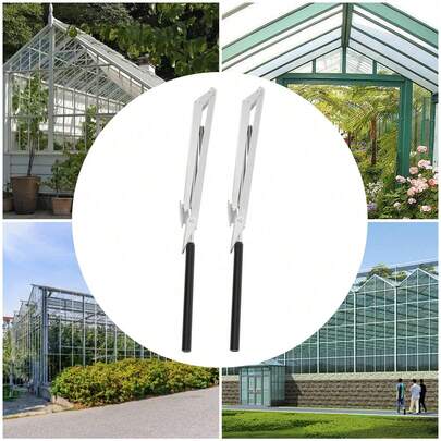  WUPYI 2PCS Auto Roof Vent Opener, Automatic Greenhouse Window Opener,  Auto Roof Vent Opener For Ventilation  High-Quality Stainless Steel And Aluminum  The High-Quality Materials And Sturdy Construction Allow Each Window Opener To Hold Approximately 15.43 Lbs Of Weight Black, Silver