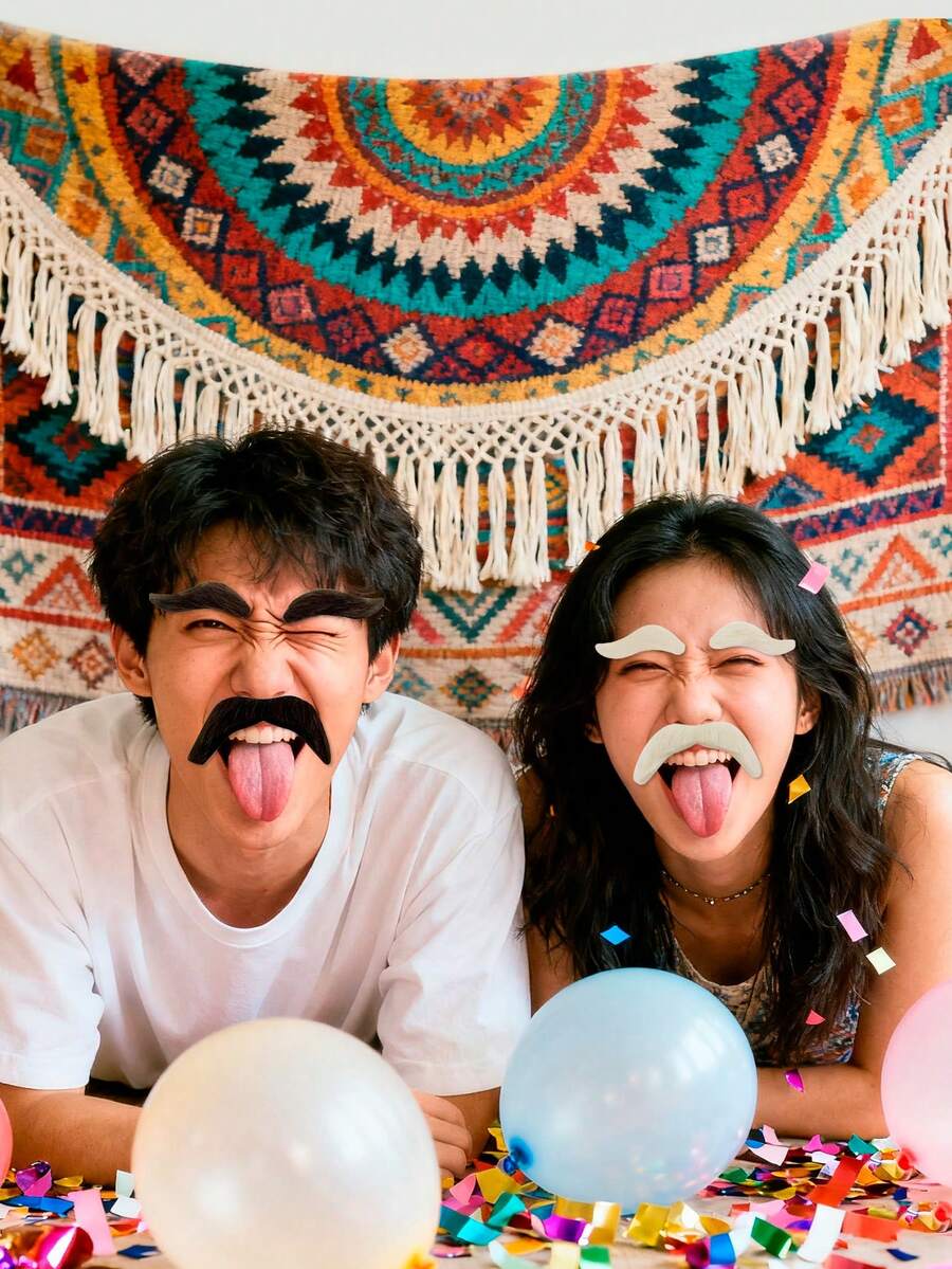 1 set păr lung artificial realist, gros, barbă și sprâncene, potrivit pentru Halloween, bal mascat, spectacol dramatic, petrecere, nuntă, Ziua Tatălui, Crăciun