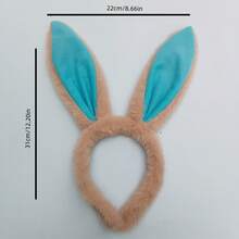 1 Cute Bunny Ear Plush Headband - Soft And Fluffy Bunny Ears, Red And White Reversible Ear Tips, Suitable For Easter, Christmas, New Year's Parties, Photo Props, And Everyday Wear - Hand Wash Only, Festive Headwear, Fun Design.