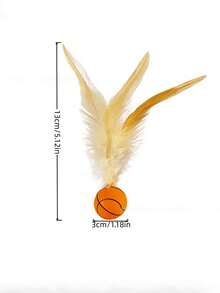 1 pieza/3 piezas Nuevo juguete de pelota elástica con plumas rojas para gatos, juguete de mascota que se entretiene solo, juguete interactivo para gatos