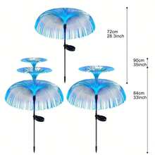 2pcs Solar Powered Jellyfish Lights - Colorful Starry Changing Lamps, Suitable For RV, Camping, Outdoor Picnic And Party. Great For Garden, Patio, Pathway, Lawn And Christmas Decoration.