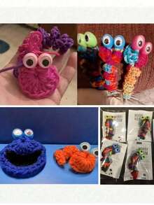 1/5/10个装带眼睛的手指偶，手指偶玩具，趣味手指眼玩具，可爱青蛙手指偶，手指舞派对玩具，万圣节手指活动眼球戒指，各种创意手指眼偶，派对DIY手工活动眼球手指偶 - 非常适合营造派对氛围、制作活动眼球手指偶和创意互动游戏 - 彩色 - 查看 8