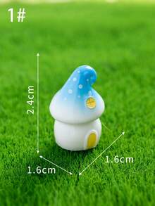 4 pièces Ornements miniatures en résine de maison de champignon de fée créative, décoration de micro-paysage mignon, accessoires de décoration de bureau à domicile