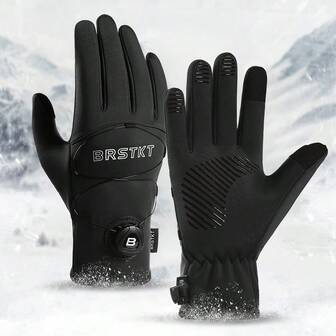 1 pereche mănuși calde pentru sporturi în aer liber, mănuși de schi, mănuși de ciclism - unisex, compatibile cu ecran tactil, palmă antiderapantă și rezistentă la uzură, izolate impermeabile și rezistente la vânt, manșetă reglabilă, material moale și respirabil, potrivite pentru vreme de zăpadă
