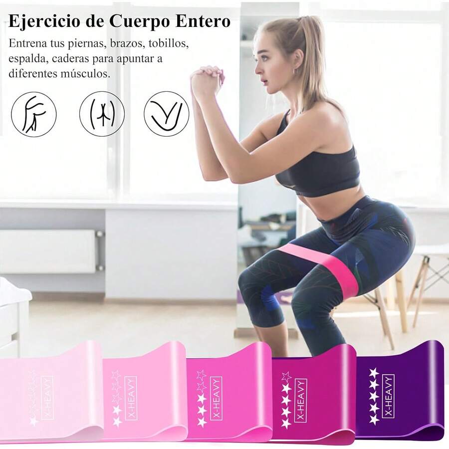 Jasonwell Bandas de Resistencia Bandas Elasticas para Ejercicio Set de Resistencia Multifuncionales para Rehabilitacion Terapeuticas Entrenamiento de Fuerza Yoga Fisioterapia - Multicolor - Ver 1