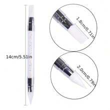 Nail Art Pen, Dual-Ended Silicone Pen For Nail Design, Hollow Carving, Gradient Application, Dotting, Rhinestone Adhesion - Nail Art Tool - 白色 - 查看 5