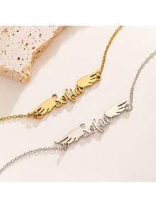 1 buc Brățară Personalizată cu Nume Aripi de Înger, Bijuterii din Oțel Inoxidabil, Brățară Creative, Cadou Personalizat, Cadou pentru Iubit, Brățară, Cadou Personalizat, Brățară pentru Prietenie, Colier cu Nume, Brățară Personalizată, Cadou pentru Femei, Cadou de Zi de Naștere, Cadou de Aniversare, Cadou de Crăciun, Cadou de Halloween, Brățară pentru Cupluri, Purtare Zilnică și Cadou, Potrivită pentru Familie, Cadou Preferat al Prietenilor
