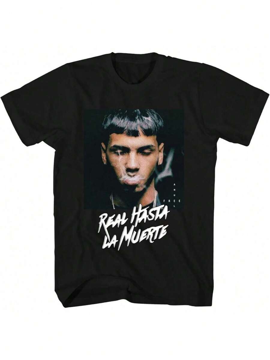 Men's T-Shirt Rapper Clothing "Hasta La Muerte" For Men, Women And Children - Black - View 1