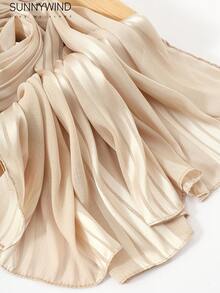 1pc Women's Solid Color Polyester Simple Elegant Scarf, For Daily Use