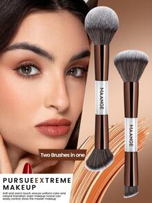 MAANGE 7Pcs/8Pcs Professional Facial Double-Ended Makeup Brush Set ,Comes With Makeup Bag,Bevel&Taper Foundation Brush Contour Brush Blush Brush Powder Brush Eyeshadow Brush Concealer Brush Highlight Brush Smudge Brush,Makeup Tools With Soft Fiber For Easy To Carrying,Set For Travel,Gift For Women&Girls