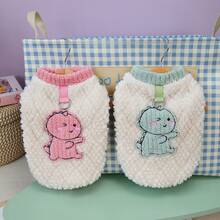 24 件羊毛 Dragonite 毛衣、猫咪保暖衣服、宠物四脚加厚外套、加厚防风保暖衣服、休闲牵引带扣秋冬外套、小型犬服装、新款狗狗衣服、四脚加厚防风休闲毛衣、狗狗针织毛衣、动物背心双面毛绒毛衣、厚背心 - 粉色 - 查看 3