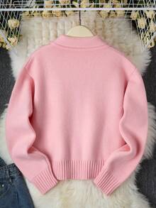 Women Knit Tops - Pink - View 2
