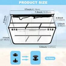 Clear Beach Bag Organizer Insert Compatible With Bogg Bags X Large Organizing Your Bags And Divide SpaceWaterproof Beach Bag Insert Divider Pouch Transparent And Black - Trong suốt với các cạnh đen và các nút đen - Xem 2