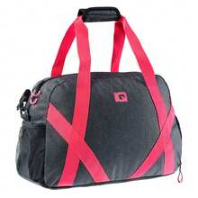 Tibia Contrast Logo 28L Duffle Bag (Grey Melange/Rouge Red) - Grey - View 3